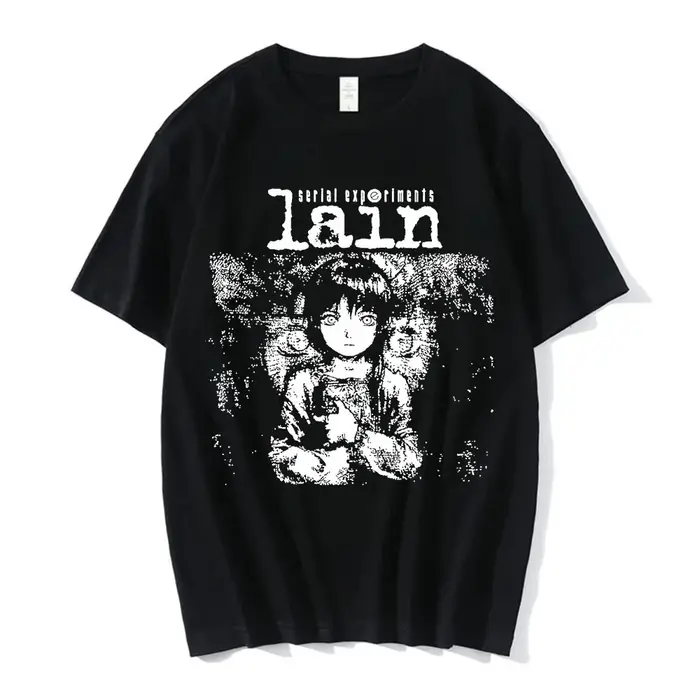 Anime expériences en série Lain T-Shirt hommes femmes graphique t-shirts unisexe Iwakura Manga fille