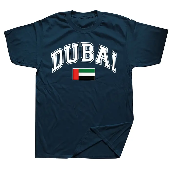 T-shirts drôles avec le drapeau de Dubaï, des Émirats arabes unis, pour hommes, en coton, humoristiques, streetwear, à manches courtes, unisexe, vêtements amples.