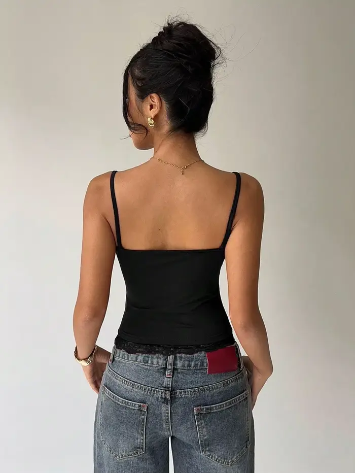 Débardeur court sexy pour femme avec dentelle