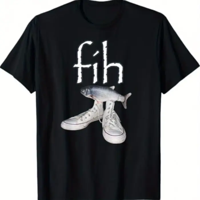 T-shirt drôle pour hommes avec motif poisson FIH, en coton, nouvelle collection été, convient aux ho
