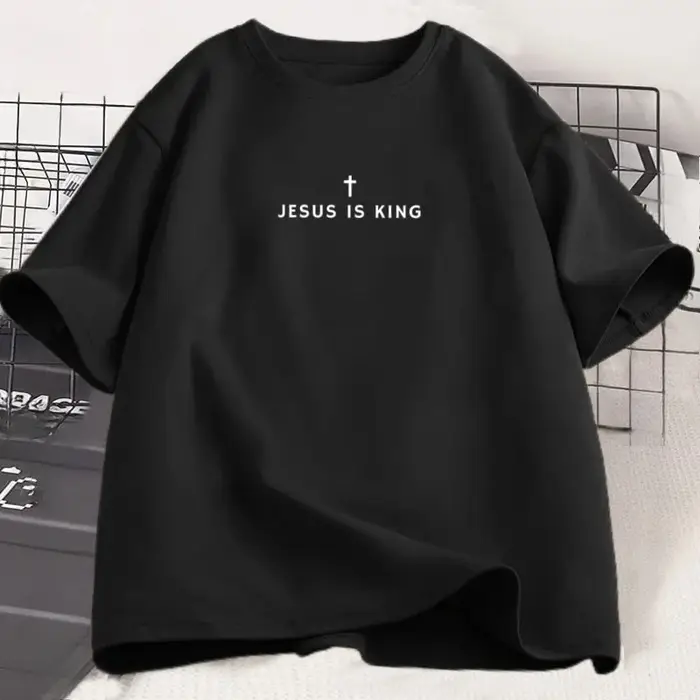 T-shirt chrétien « Jésus est roi » pour hommes et femmes