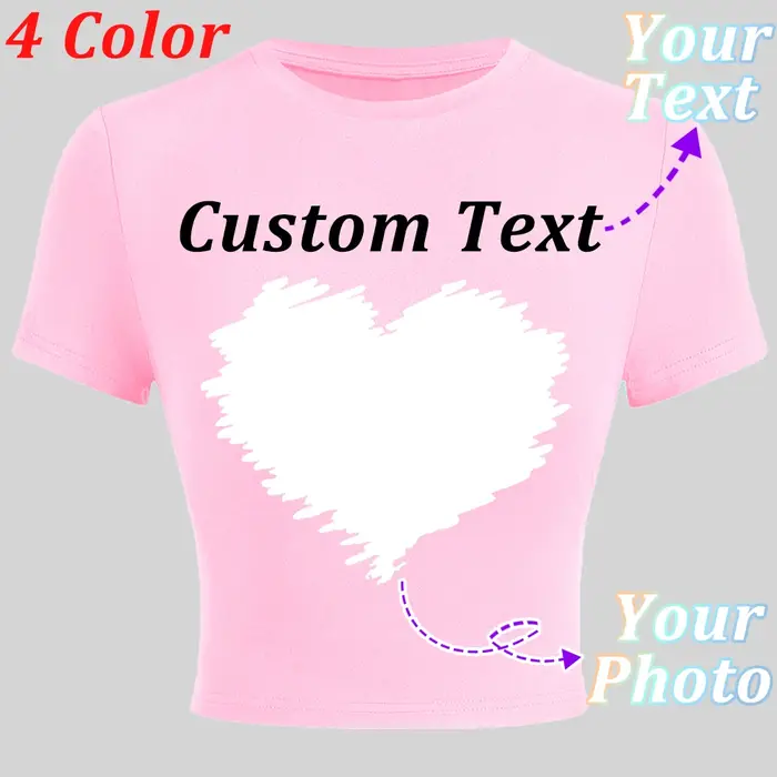 T-shirt personnalisé pour femme avec photo de couple ou de famille