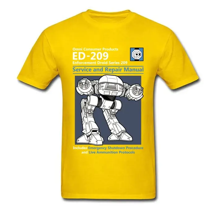 T-shirt en coton imprimé robot pour hommes