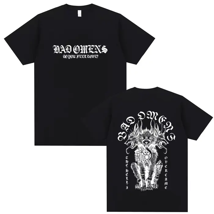 T-shirt Bad Omens Do You Feel Love Tour 2026 pour hommes et femmes, style vintage rock streetwear, g