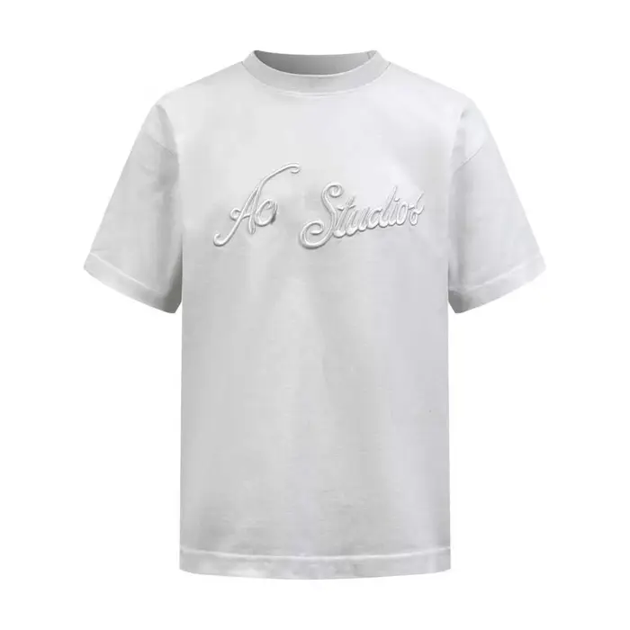 T-shirt unisexe en coton biologique avec logo brodé 3D