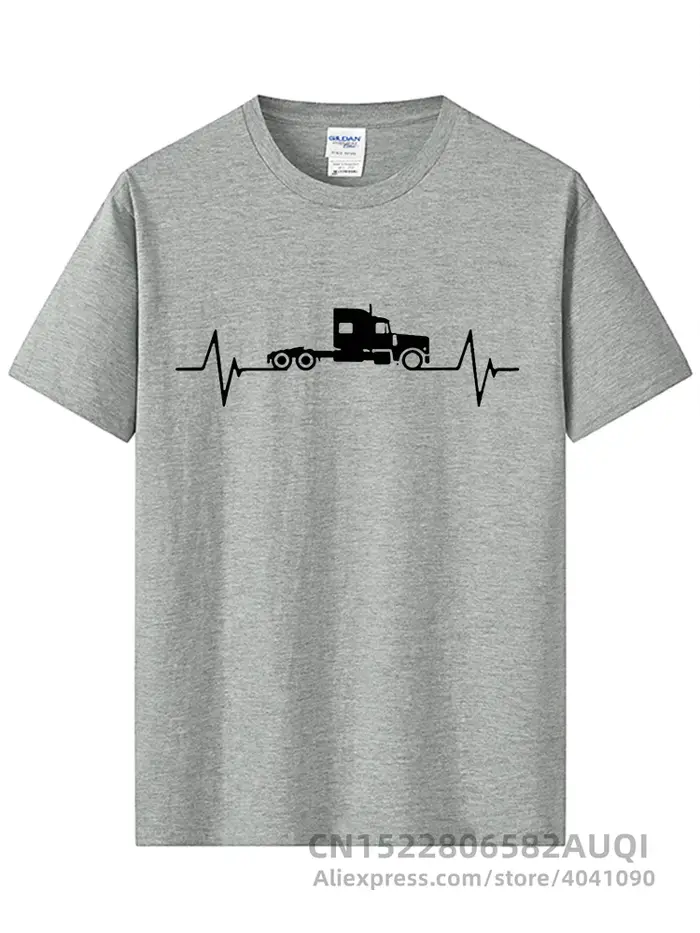 Chauffeur de camion battement de coeur amour t-shirt gars arrivée Simple Camisetas