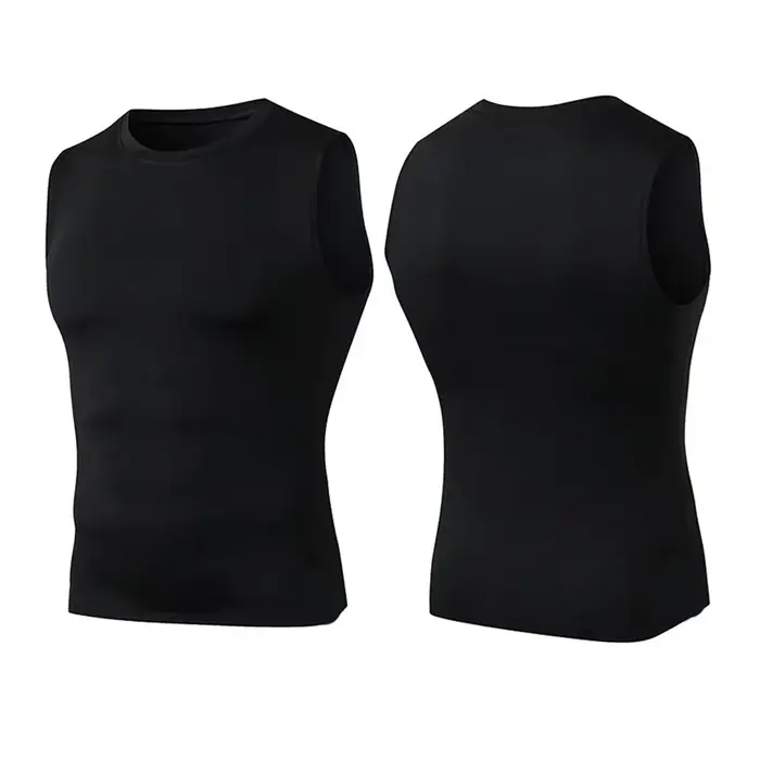 Débardeur de Compression pour hommes, chemise de gymnastique sans manches, vêtements de sport à séch
