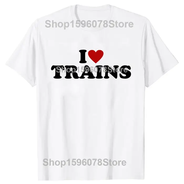 Drôle j'aime les Trains T-shirts hauts col rond à manches courtes pilote de Train rétro Vintage t-sh