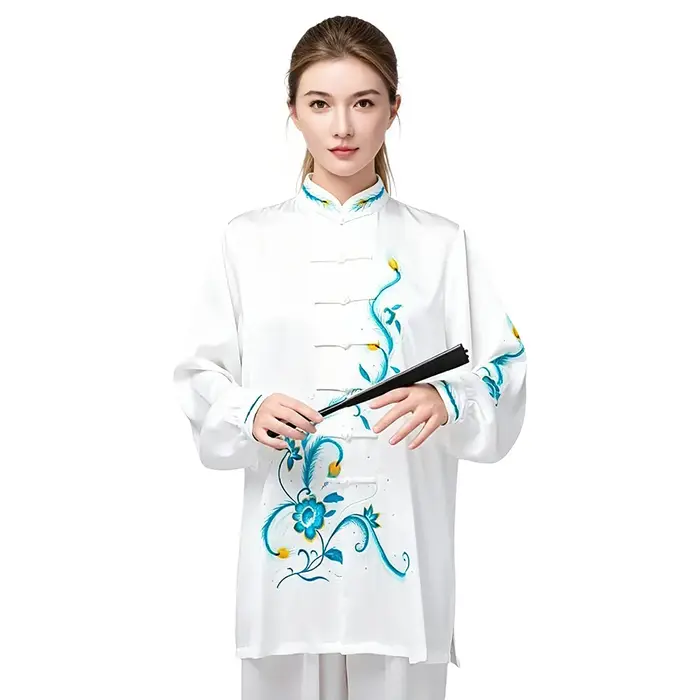 Vente à durée limitée 2026 Nouvel ensemble unisexe brodé chinois Tai Chi : haut boutonné à col montant et pantalon