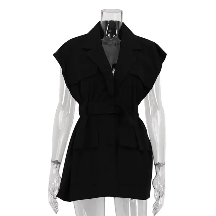 Gilet pour femmes habillé sans manches Blazer automne été poche