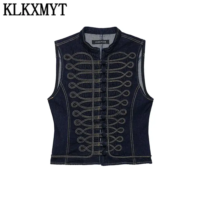 Gilet court en jean pour femme KLKXMYT – Nouvelle collection chic et décontractée pour l'été