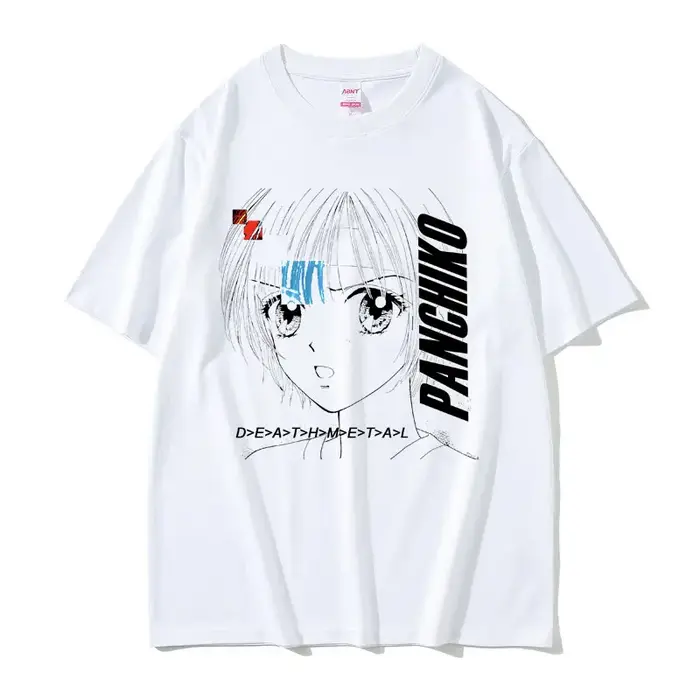 T-shirt graphique d'anime Dethmetal Panchiko pour hommes et femmes, vintage, manga, manches courtes,