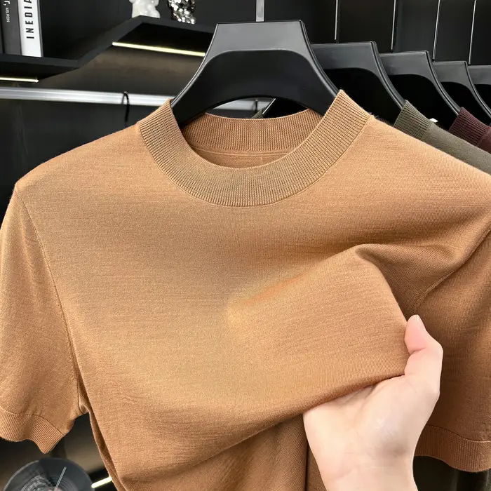 T-shirt Homme 100% Laine Mérinos à Manches Courtes