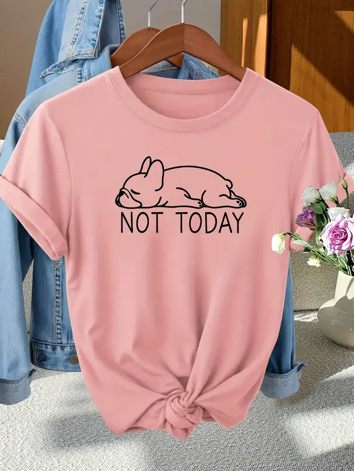 Not Today French Bulldog Tee-shirt pour femme - Motif Lazy Dog
