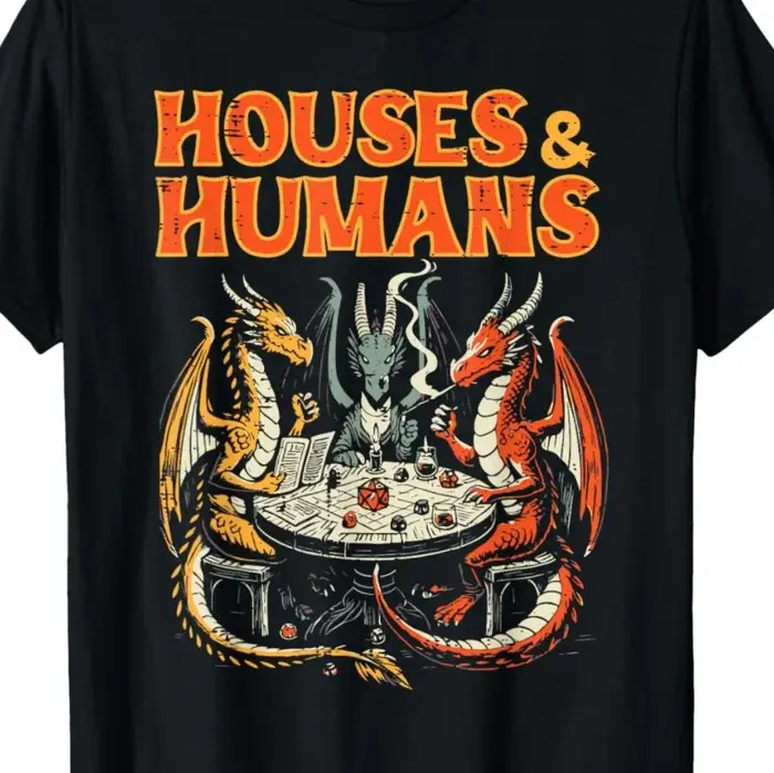 T-shirt amusant pour hommes inspiré de Dungeons&Dragons - Haut de jeu de parodie RPG House&Humans av