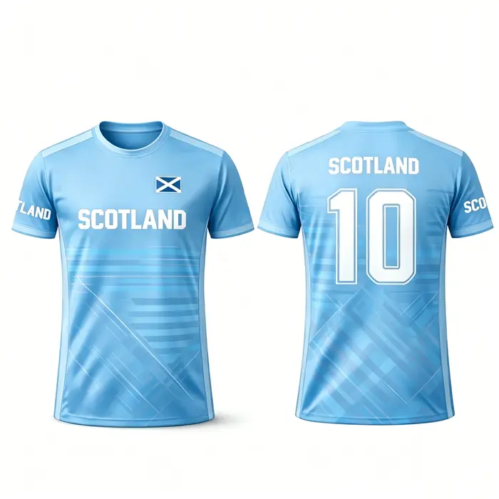 T-shirt imprimé drapeau écossais 2026 – Maillot de football respirant et à séchage rapide pour homme – Tenue d'entraînement quotidienne – Cadeau pour supporter