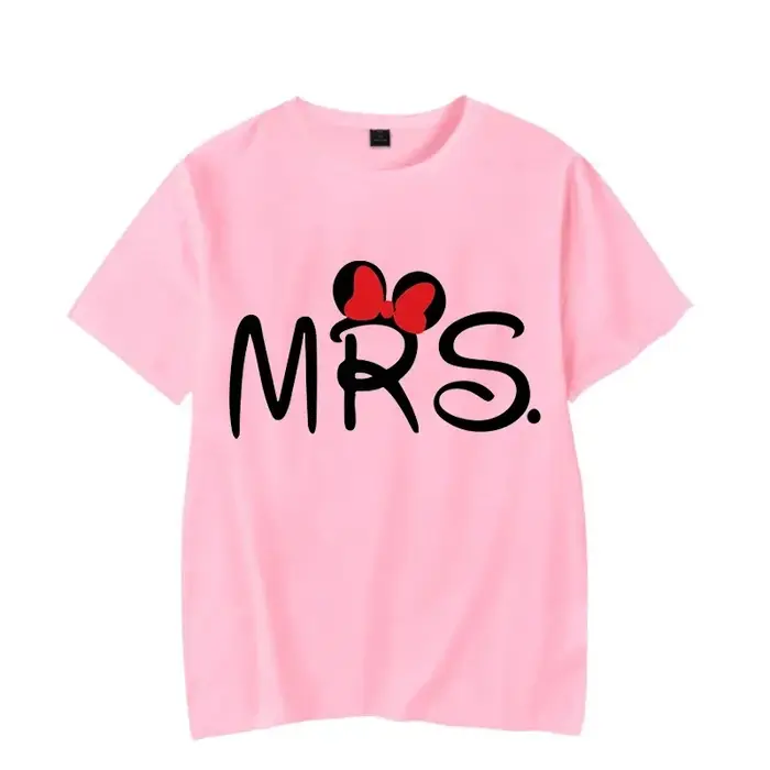 T-shirt unisexe à manches courtes imprimé Mr Mrs Mouse Cartoon