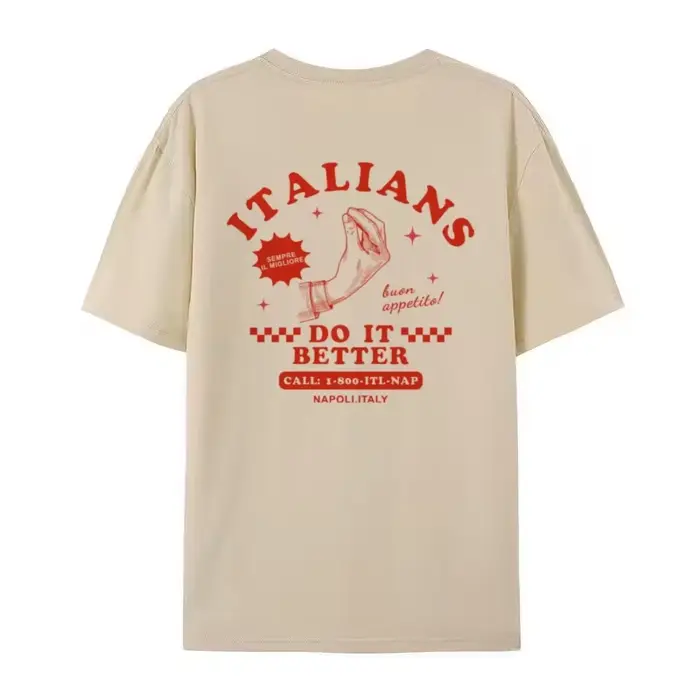 Les italiens font mieux T-Shirt drôle dos imprimé ample Style rétro italie amant