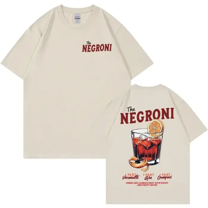 THE NEGRONI unisexe t-shirt drôle Cocktail thème cadeau Meme T-shirts hommes été Pop Art Vintage mode à manches courtes