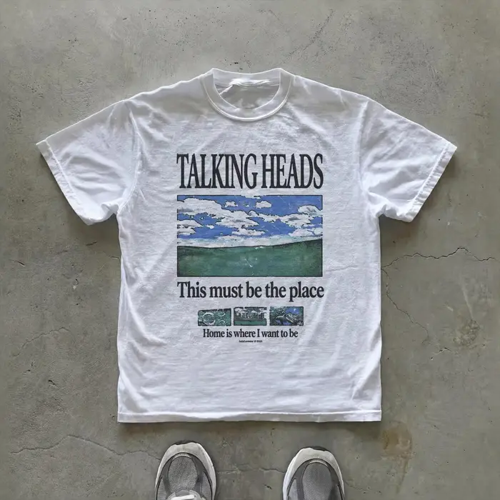T-shirt graphique Talking Heads, This Must Be The Place, T-shirt avec paroles inspirées du rock des 