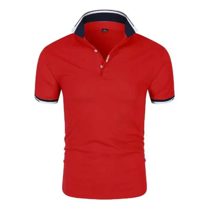 Haute qualité offre spéciale été décontracté respirant confortable Polo hommes couleur unie revers à manches courtes