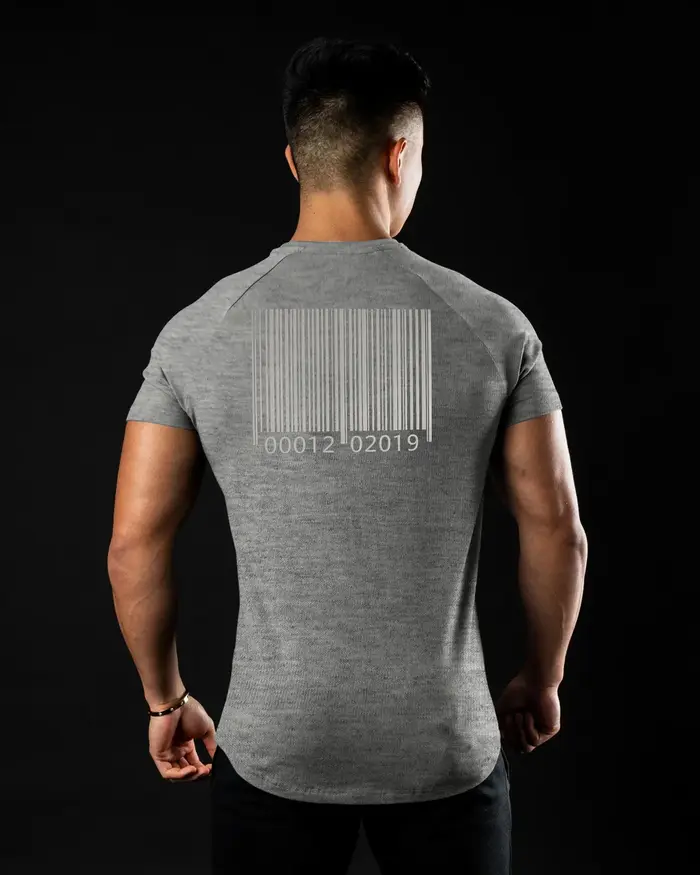 T-shirt graphique à manches courtes pour hommes, chemise musculaire, ourlet incurvé, design décontra