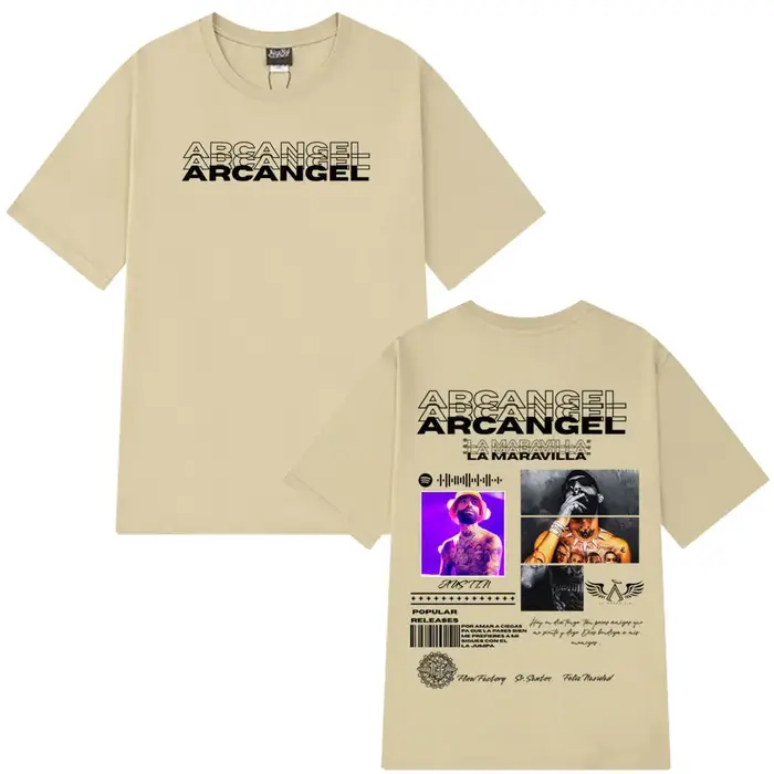 T-shirt de la tournée d'album du rappeur Arcangel pour hommes et femmes, mode hip-hop, t-shirt à manches courtes surdimensionné, t-shirt décontracté gothique punk en coton
