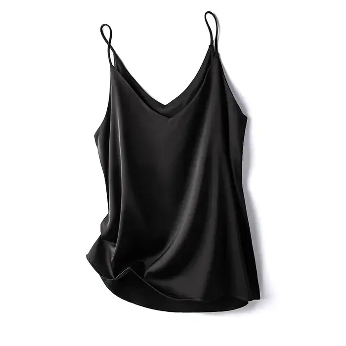 Top à bretelles spaghetti 2026 pour femmes, col halter, décolleté en V, blanc basique, camisole sans