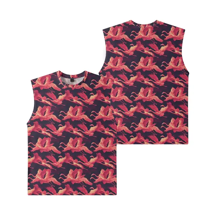 Tropical Flamingo fleurs hommes débardeur salle de sport à la rue sans manches couleur audacieuse respirant gilet d'entraînement vêtements de Fitness musculaire