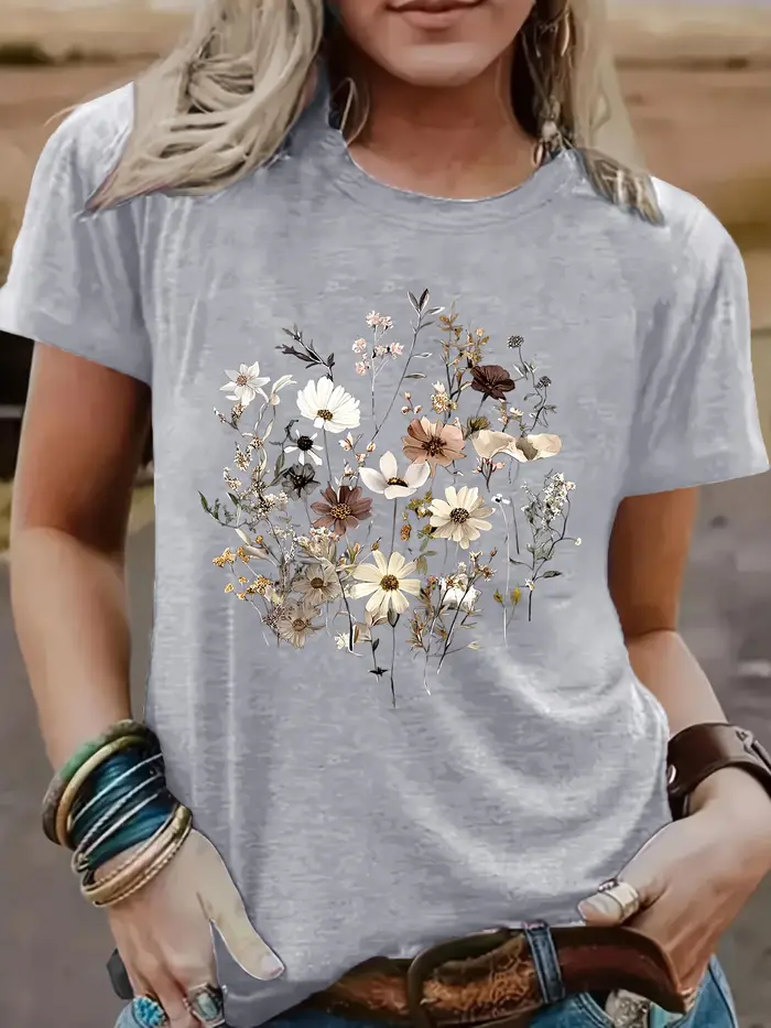 T-Shirt à col rond pour femmes