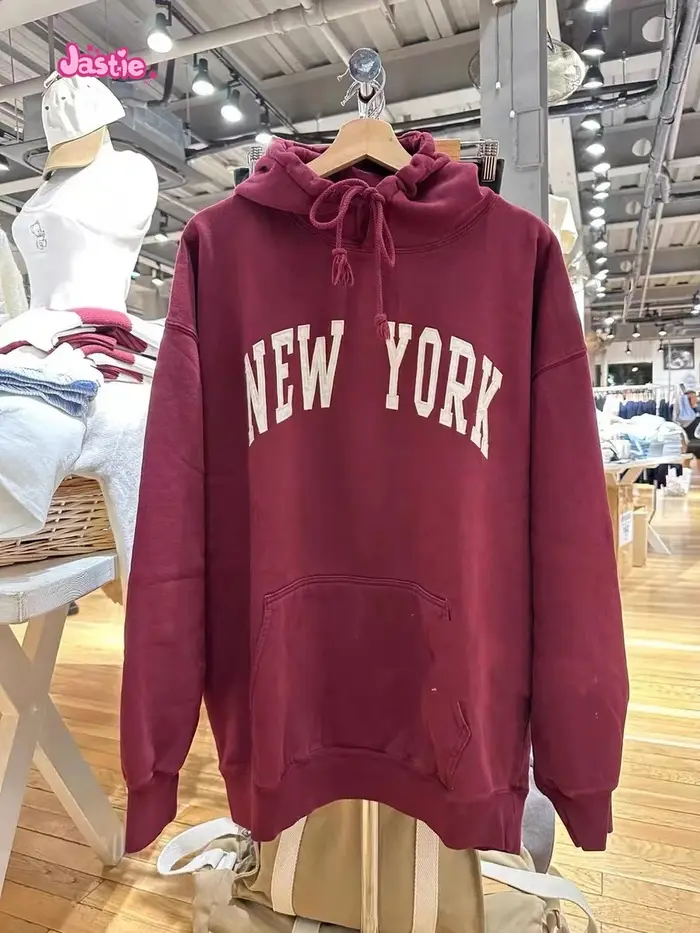 Sweat à Capuche en Coton pour Femme, Vêtement Décontracté, avec Lettres Imprimées, Fermeture Éclair,