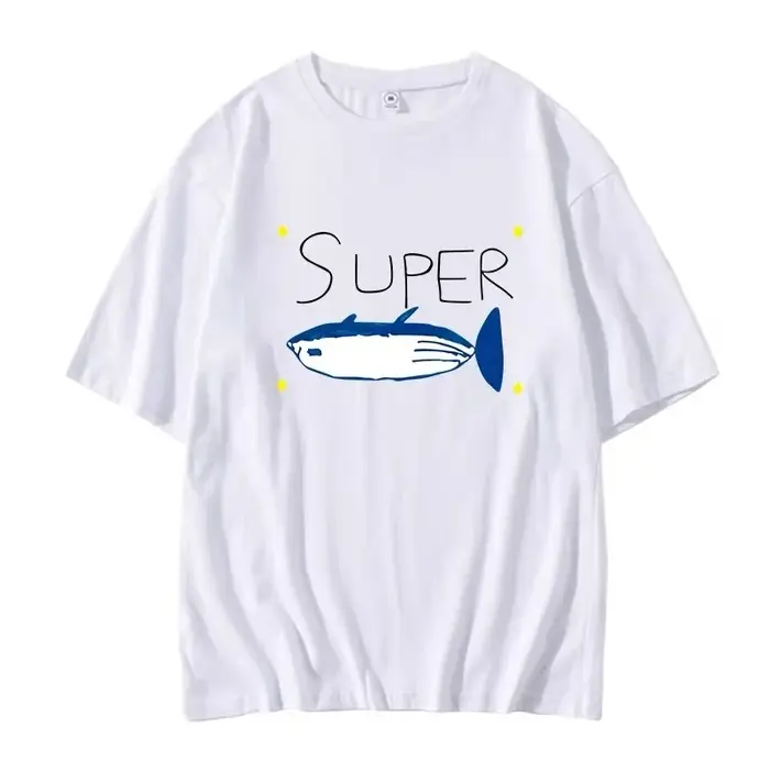 Drôle Jin Super thon poisson mignon t-shirts mode hommes et femmes vêtements Harajuku unisexe couverture en coton Y2K graphique t-shirts cadeau de jour