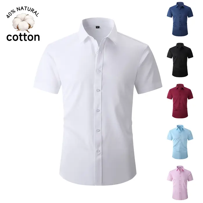 Chemise noire à manches courtes pour homme