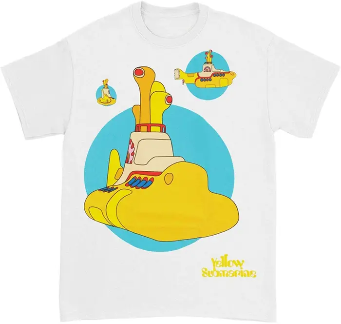 T-Shirt en coton avec image de la bande The Beatles Yellow Submarin