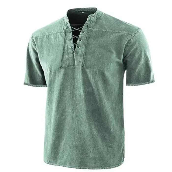 T-Shirt à Manches Courtes et Col Montant pour Homme