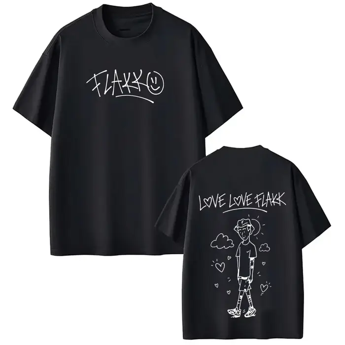 T-shirt imprimé Rapper RELS B Love Love Flakk Album 2026 Tour pour hommes et femmes, T-shirts vintag