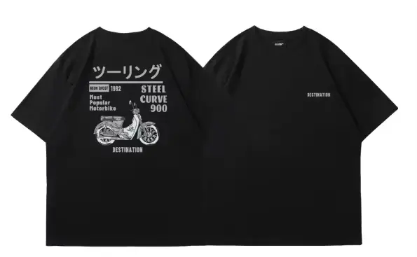 T-shirt rétro à manches courtes pour homme, en coton pur, coupe ample, unisexe, pour l'été