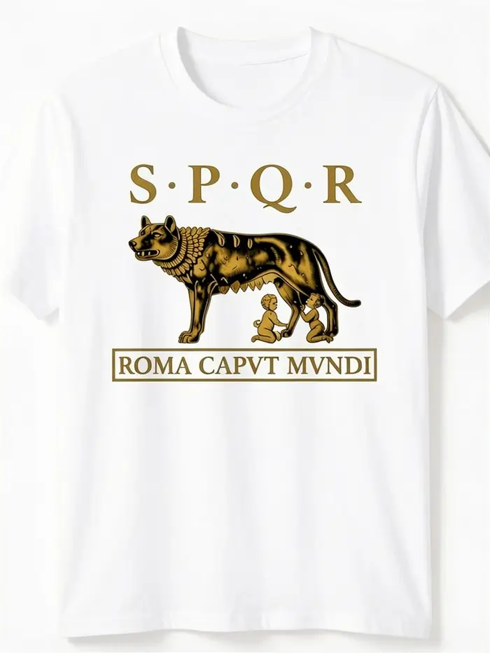 T-shirt pour homme avec inscription latine SPQR Roma Caput Mundi