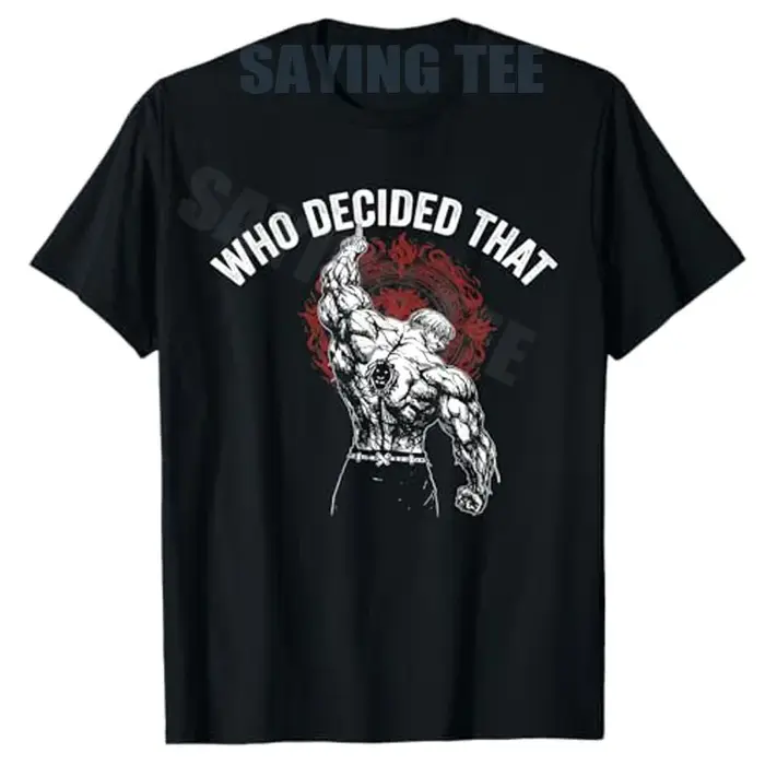 T-shirt de musculation Y2K pour hommes, avec citation sarcastique « Who Decided That Gym Workout », 