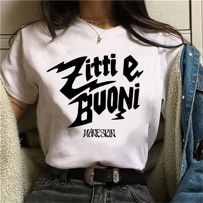 Maneskin-T-shirt en coton pour femmes