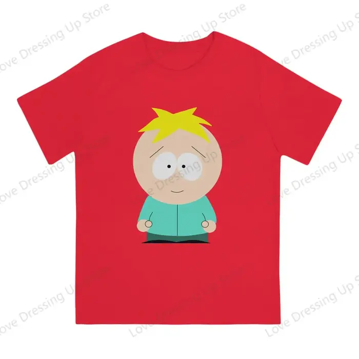 T-shirt en pur coton imprimé Butters Stotch pour hommes, t-shirts Street Cool, thème S-southpark, Y-dehors