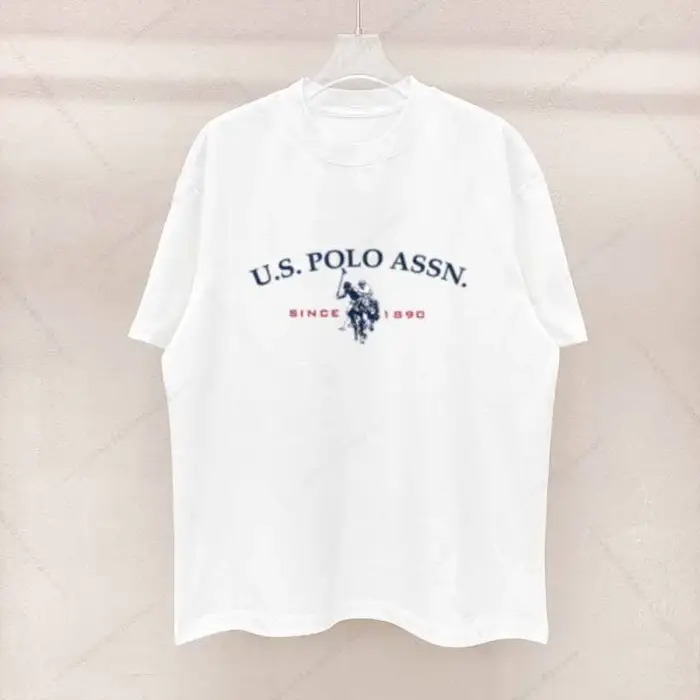 Polo à Manches Courtes et Col Rond en Coton pour Homme