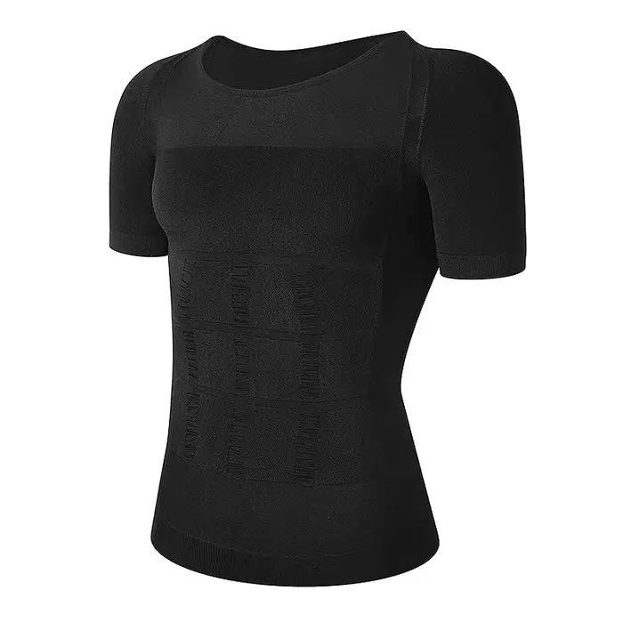 Compression minceur T-shirt hommes corps Shaper taille formateur Fitness gilet gros brûler poitrine