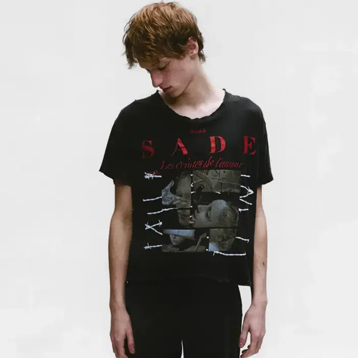 T-shirts à manches courtes en coton rouge pour hommes et femmes