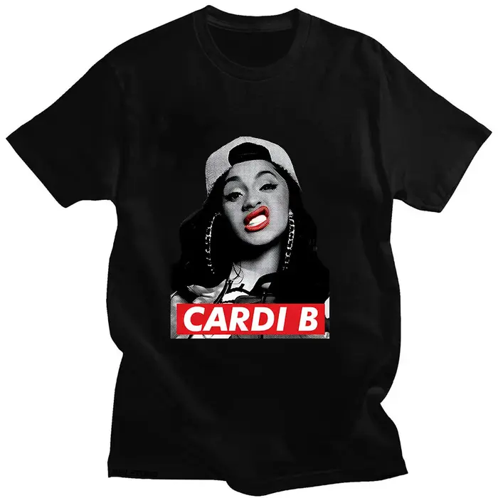 T-shirt Cardi B en coton avec impression graphique, T-shirt esthétique, Économie gothiques Harajuku,