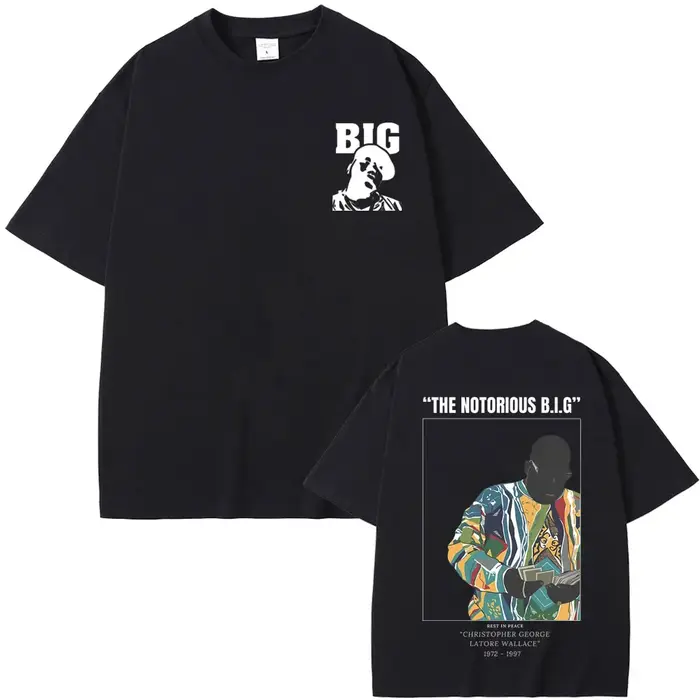Vintage le célèbre grand T-shirt Biggie Smalls graphique T-shirt hommes femmes mode Hip Hop t-shirts hommes coton surdimensionné T-shirt