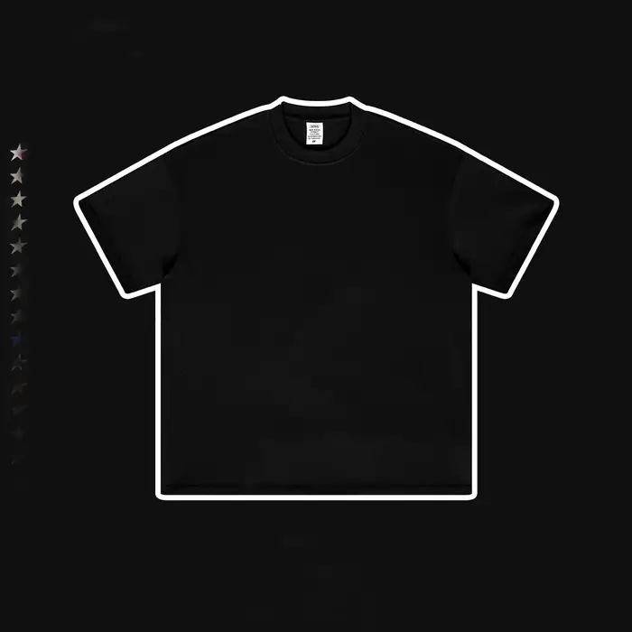 T-shirt ample à manches courtes délavé pour hommes, haut lourd personnalisé, petit décolleté, 305G, 
