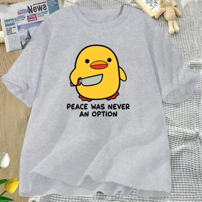 La paix n'a jamais une Option t-shirt Animal mignon drôle oie graphique t-shirts été décontracté à m