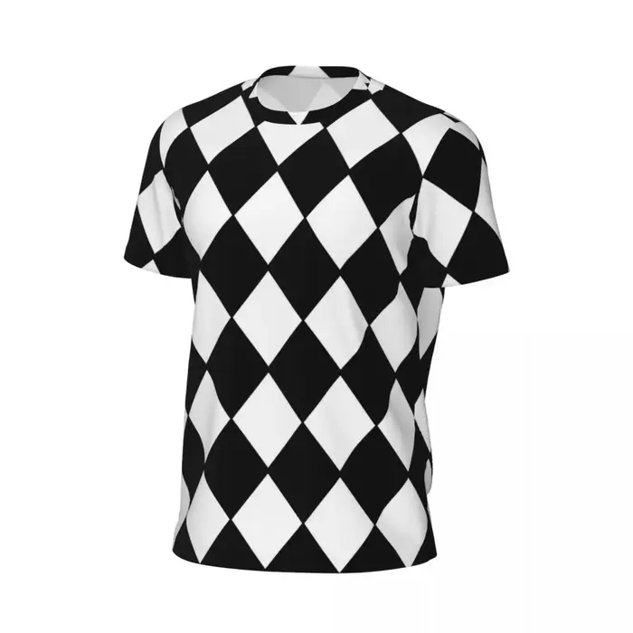 T-shirt imprimé à carreaux pour hommes