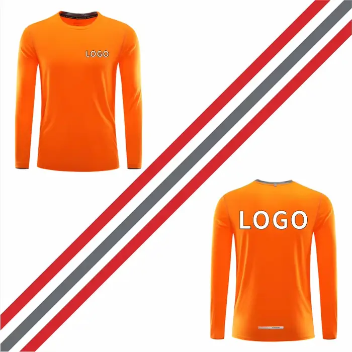 T-shirt de sport respirant à manches longues pour hommes